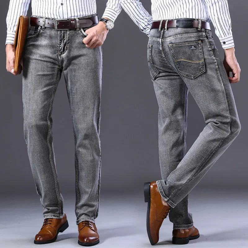 Stretch Fit Business & Casual Classic Style Denim Trousers