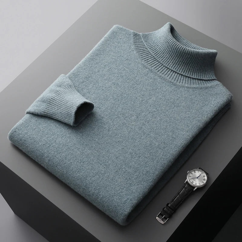 Men Wool Warm Solid Sweater
