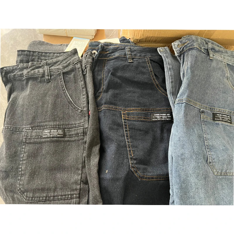 Korean Uni-sex Streetwear Straight Jeans Cargo